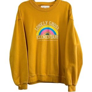 Lonely Ghost Elementary Heavyweight Crewneck Sweatshirt Mustard XL Rare Color